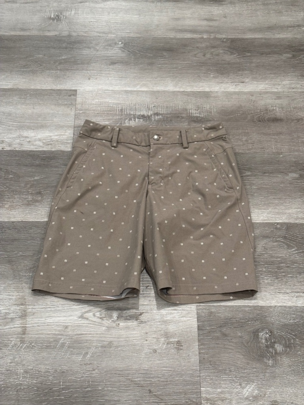 Lululemon Kahuna Shorts 2.0 Tan Heathered Texture Hashtag Wacky Mens 32 11"